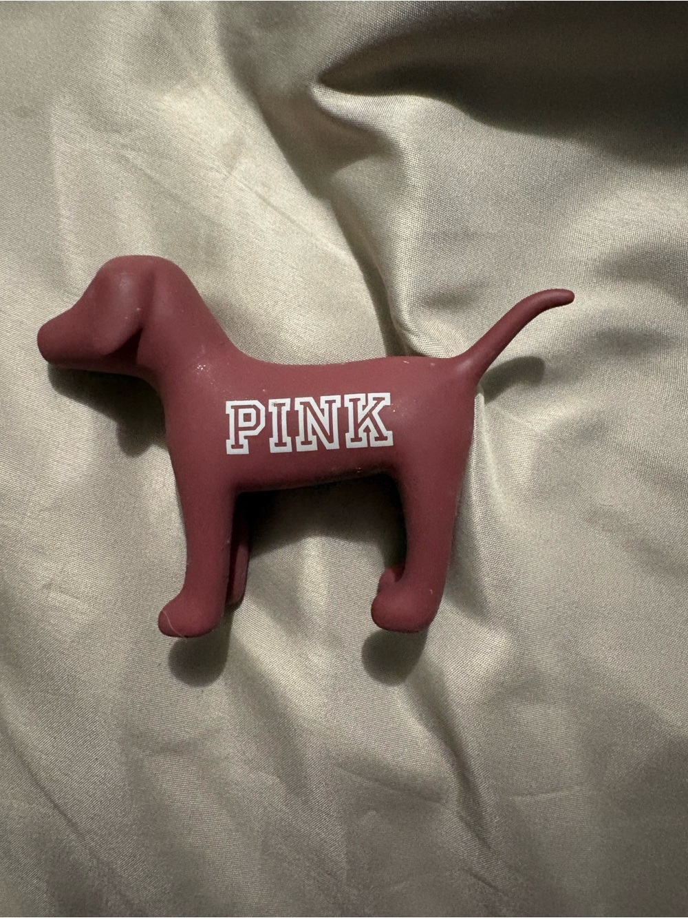 PINK Victoria's Secret Maroon Dog Toy with White Logo